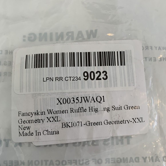 Fancyskin Womens XXL 2XL Swimsuit Bikini Teal Aztec High Waist Tummy Control New - Picture 9 of 9